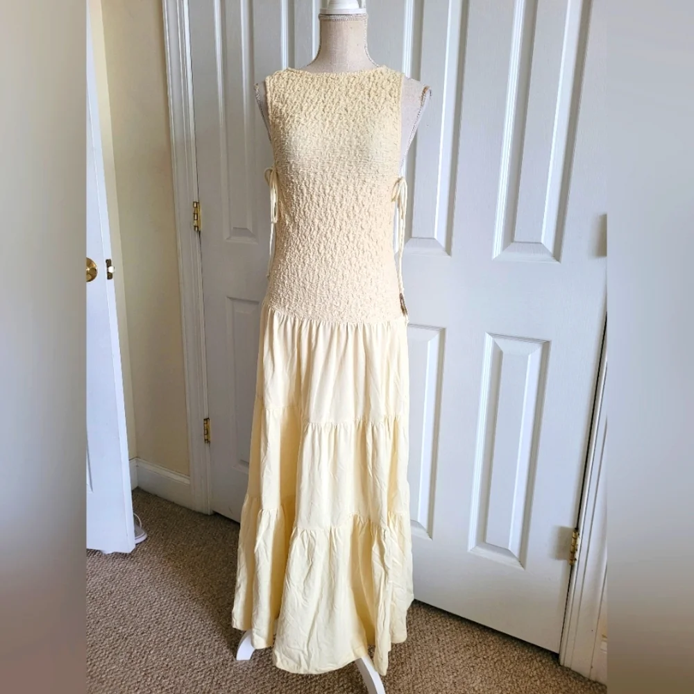 Free People Cream Tiered Maxi Dress - Picture 3 of 13